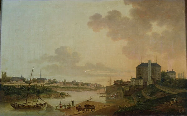 View of the Cotton Factory from the the Motte Sanguin at Orleans, 1825 (oil on canvas)