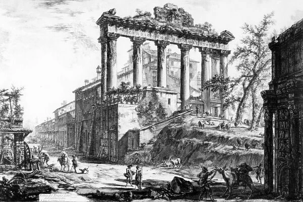 View of the Temple of Concord, from the Views of Rome series, c. 1760 (etching)
