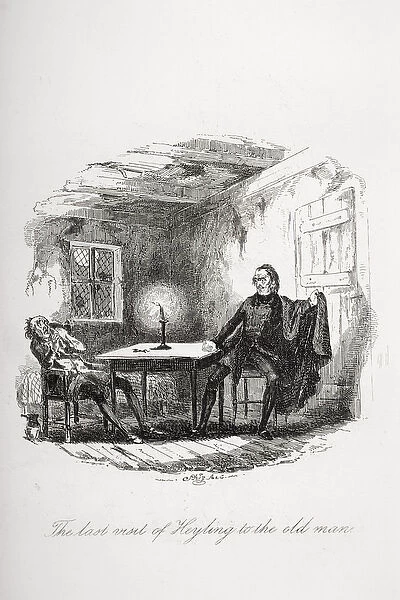 The last visit of Heyling to the old man, illustration from The Pickwick Papers