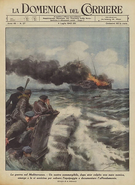 The war in the Mediterranean (colour litho)