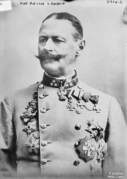 War Minister V. Krobatin, 1914 (b  /  w photo)