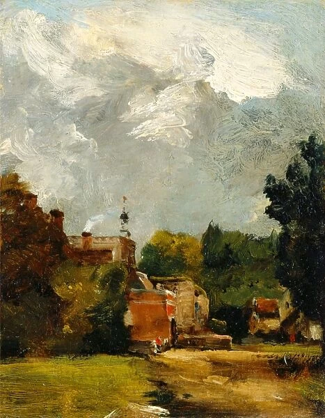East Bergholt Church A Shower, East Bergholt, John Constable, 1776-1837, British