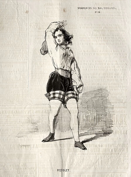 Souvenirs du Bal Chicard Pistolet 1843 Paul Gavarni