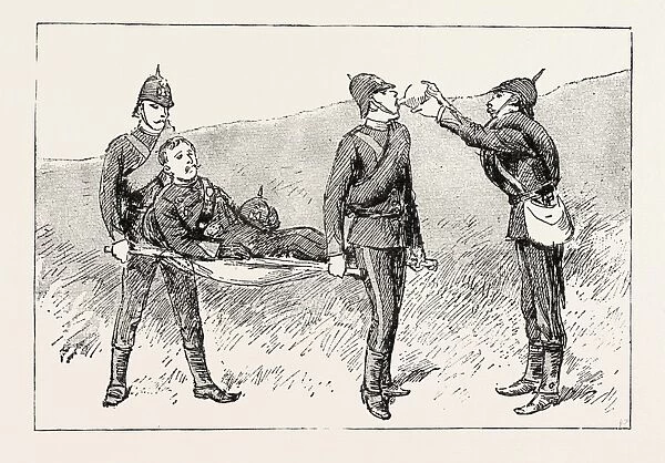 And being Unable to Walk I was Placed on a Stretcher, 1888 Engraving