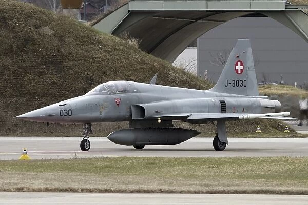 An F-5 Tiger aircraft of the Swiss Air Force
