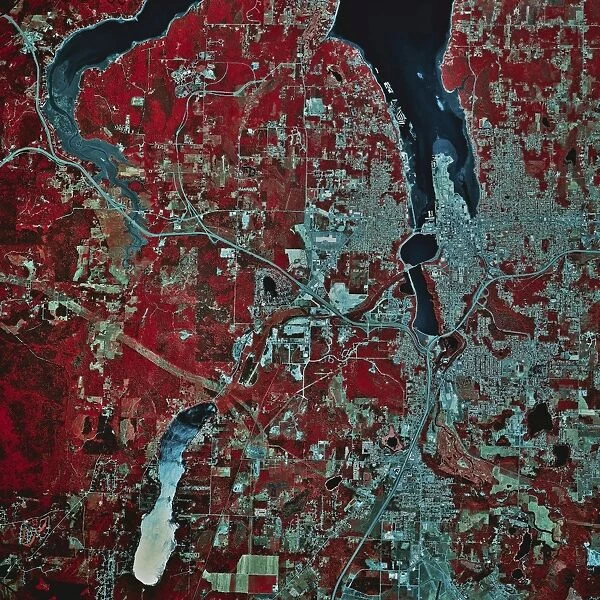 Satellite view of Olympia, Washington