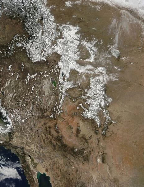 Satellite view of the Rocky Mountains