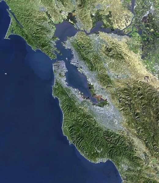 Satellite view of San Francisco, California