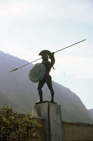 Bronze statue of Leonidas at Thermopylae, c20th century. Artist: Vasos Falireas
