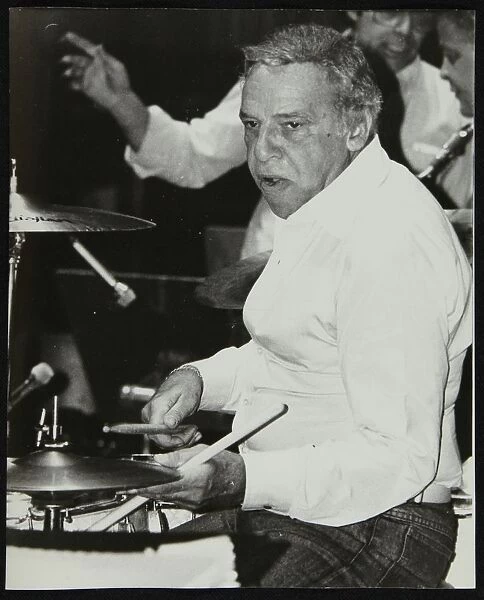 Buddy Rich playing the drums at the Royal Festival Hall, London, June 1985. Artist