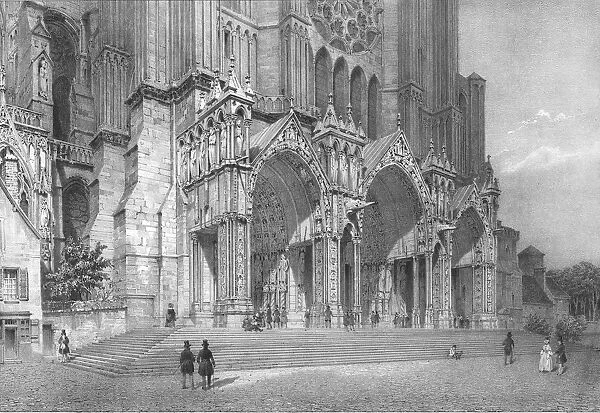 Chartres Cathedral, northern France, c1830s. Artists: Jean Jacottet, Philippe Benoist