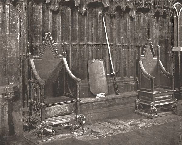 The Coronation Chair in Westminster Abbey, London, 1894. Creator: Unknown