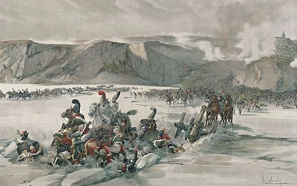 Destruction of Retreating Russians at Satschan Lake, 1805, (1896)