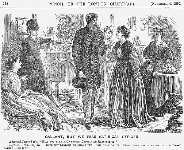 Gallant, but we fear Satirical Officer, 1865. Artist: George du Maurier