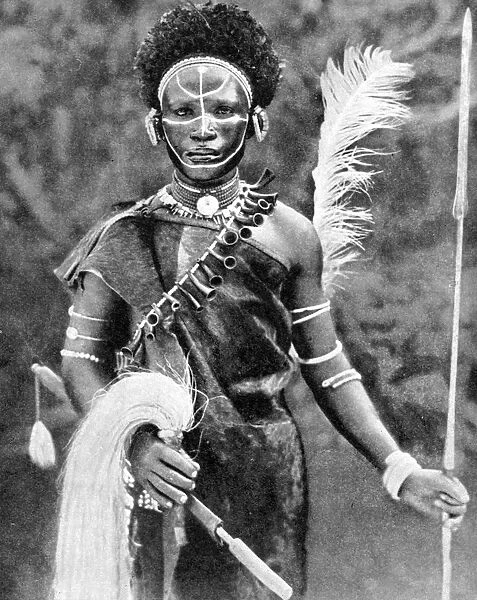 A Kikuyu warrior, Kenya, 1936. Artist: Martin Johnson