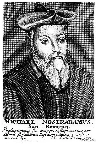 Nostradamus, 16th century French physician and astrologer, 1725
