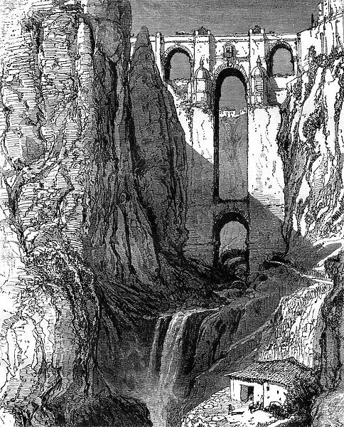 Puente Nuevo, Ronda, Spain, 19th century. Artist: Harry Fenn