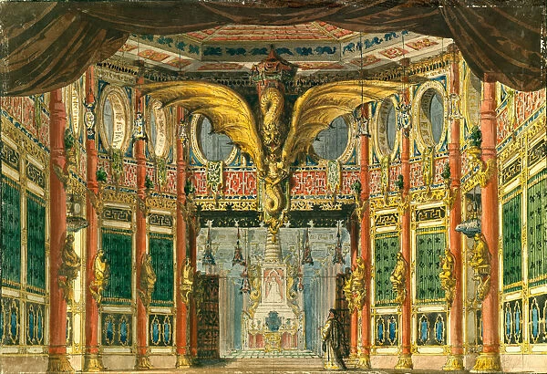 Stage design for the opera The Bronze Horse by D. Auber, 1837. Artist: Roller, Andreas Leonhard (1805-1891)