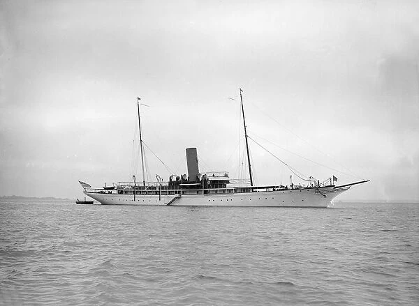 The steam yacht Cassandra, 1913. Creator: Kirk & Sons of Cowes