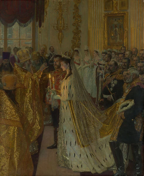 The wedding of Tsar Nicholas II and the Princess Alix of Hesse-Darmstadt on November 26