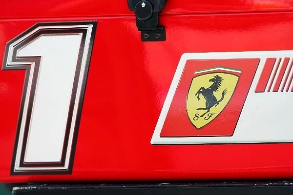 Formula One World Championship: Pit board box for Kimi Raikkonen Ferrari