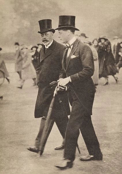 George V And His Son The Prince Of Wales, The Future Edward Viii, From A Photograph Taken In 1922. George V, 1865 To 1936. Prince Of Wales, 1894 To 1972. From His Majesty King Edward Viii Published 1936