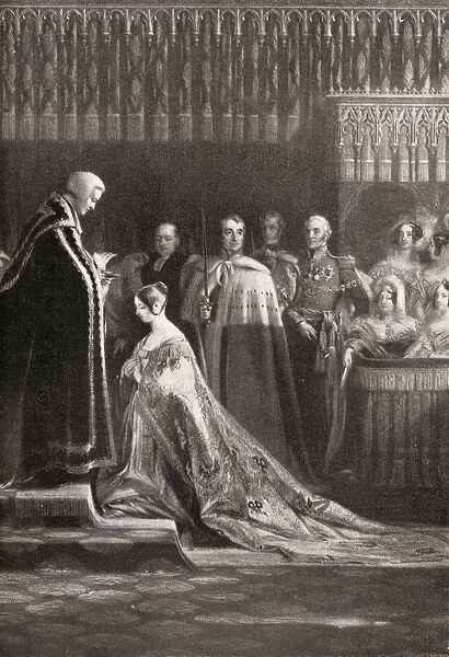 Queen Victoria, 1819-1901, Receiving The Holy Sacrament After Her Coronation. From The Painting By C. R. Leslie From The Book V. R. I. Her Life And Empire By The Marquis Of Lorne, K. T. Now His Grace The Duke Of Argyll