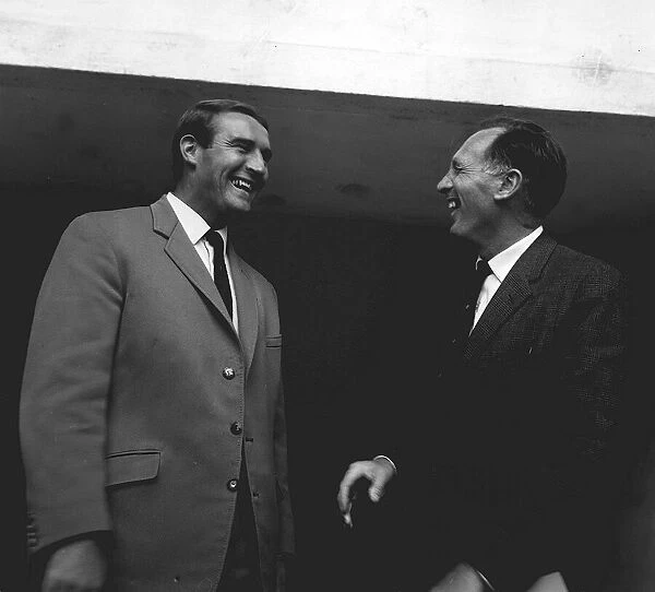 Joe Mercer manager of Manchester City shares a joke with his new assistant manager