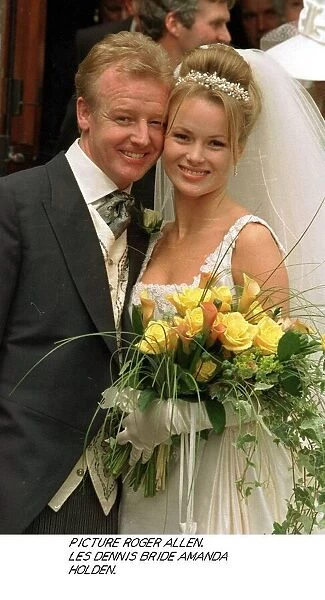 Les Dennis and bride Amanda Holden on their wedding day June 1995