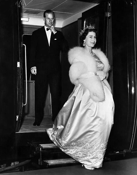 Her Majesty Queen Elizabeth II, followed closely behind by her husband Prince Philip