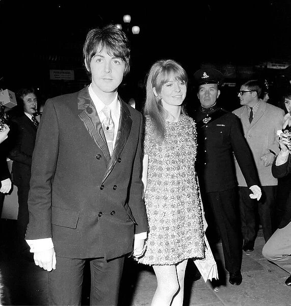 Paul McCartney and girlfriend Jane Asher at film premiere of 'How I Won the War'