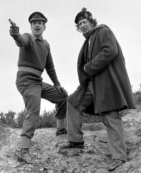 Tom Baker as Doctor Who seen here with Nicholas Courtney who plays Brigadier Lethbridge
