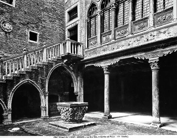 The Courtyard, with the well curb of Bartolomeo Bon, in the Ca d'Oro, Venice