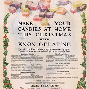 Advert for candy making from Knox Gelatine