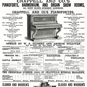 Advert for Chappell & Co. musical instruments 1885