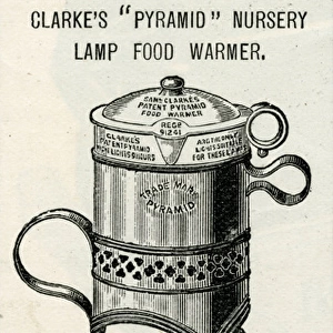 Advert for Clarkes babies food warmer 1892