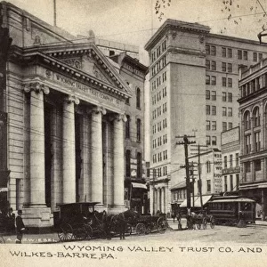 Bank and shops, Wilkes-Barre, Pennsylvania, USA