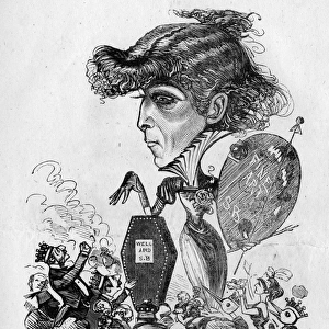 Caricature of Sarah Bernhardt, French actress