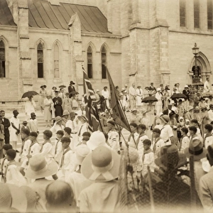 Cubs and scouts on church parade, Bermuda
