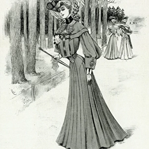 Edwardian woman wearing walking clothing 1904