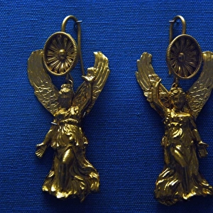 Golden earrings with shaped like a Nike
