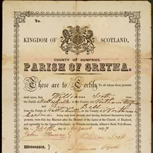 Gretna Green Certificate