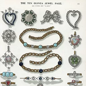 Ten guinea jewels: brooch, pendant, bracelet and ring