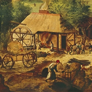 Landscape with copper mines. Central detail