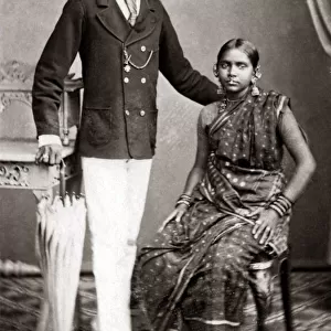 Malay couple, circa 1880s. Date: circa 1880s