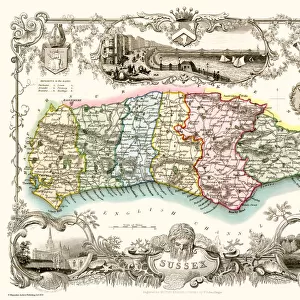 Map of Sussex, England