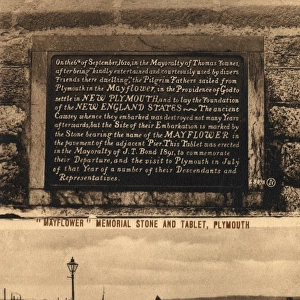 Mayflower memorial stone and Tablet, Plymouth, England