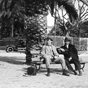 Two men outside Hotel Grey D Albion, Cannes