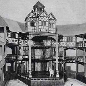 A model of the Globe Theatre, created by John Cranford Adams (1903-1986). Date: 1954