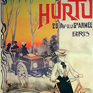 Poster, Hurtu, Motor Cars and Bicycles, Paris